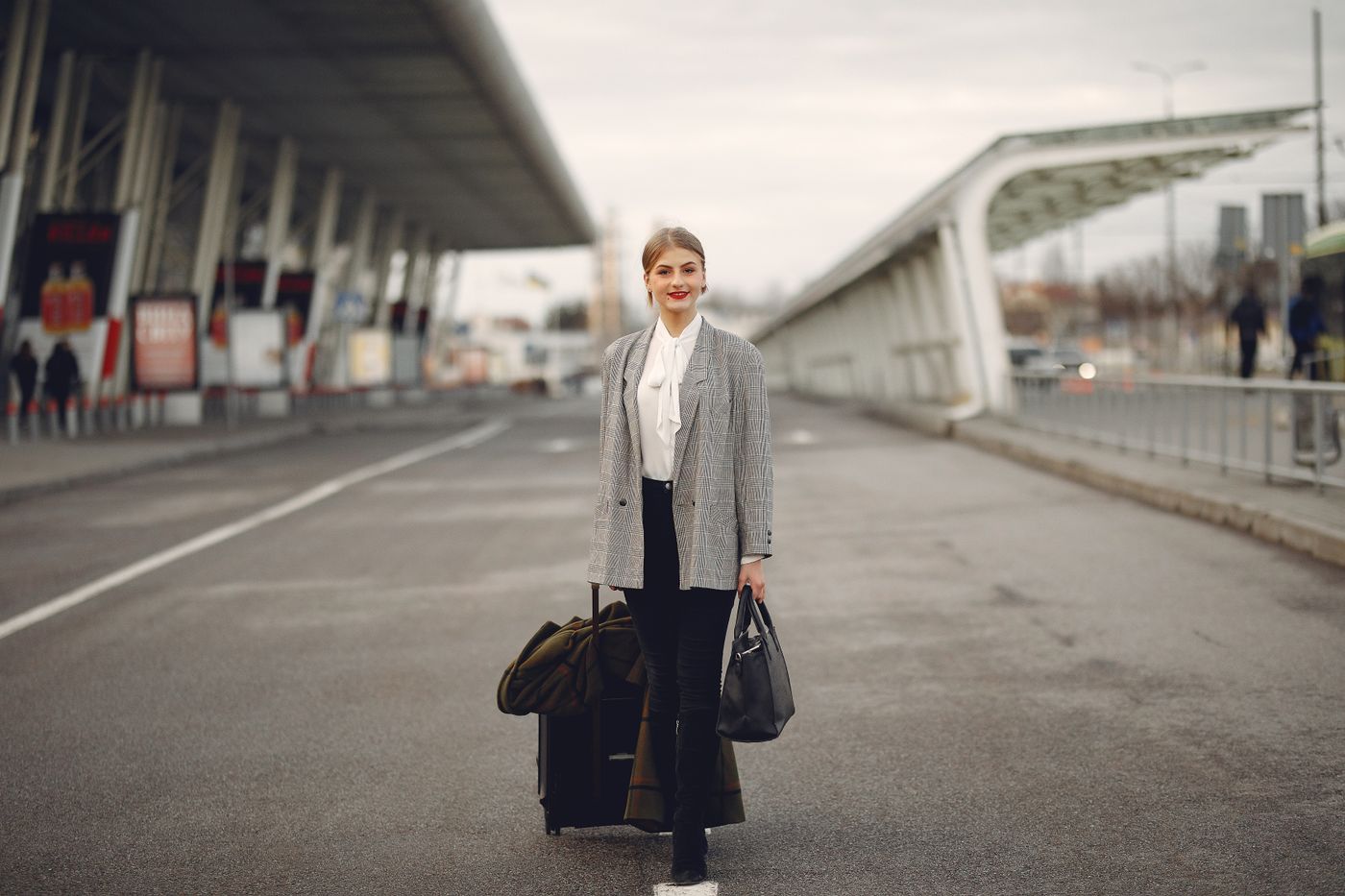 Airport terminal and luggage for a private transfer
