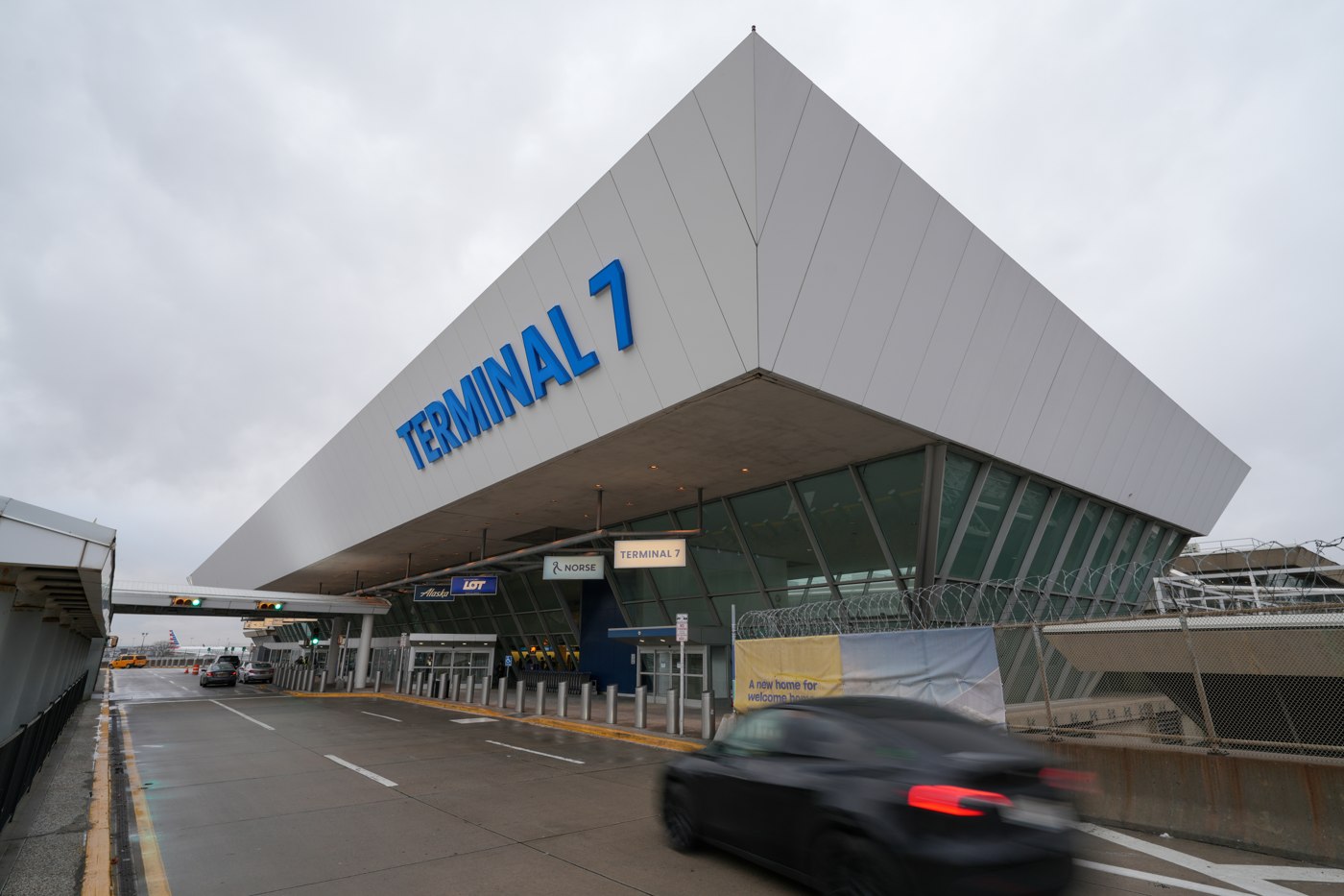 The exterior of Terminal 7 at John F. Kennedy International Airport (JFK)